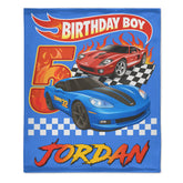 Custom Sports Car Blanket - Personalized Race Car Theme Throw Blanket - Gift for Boys and Girls